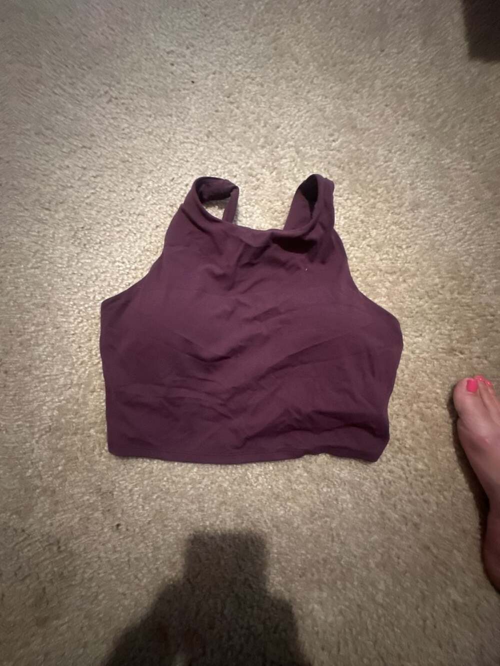 CRZ YOGA Women's Naked Feeling High Neck Sports Bra Longline Crop Top
